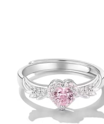 Beautiful Pink Angel Wings Rings, Adjustable Opening Size Rings for Women Teenage Girls, Adjustable Ring Jewelry, Best Birthday Gift Christmas Gifts.