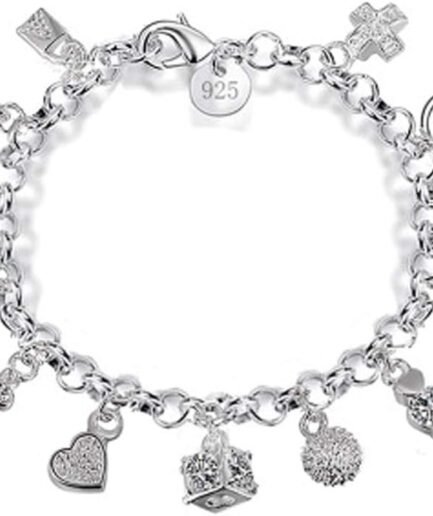 S925 Silver Thirteen Hanging Pieces Bracelet for Women Gift Bracelets & Bangles Jewelry