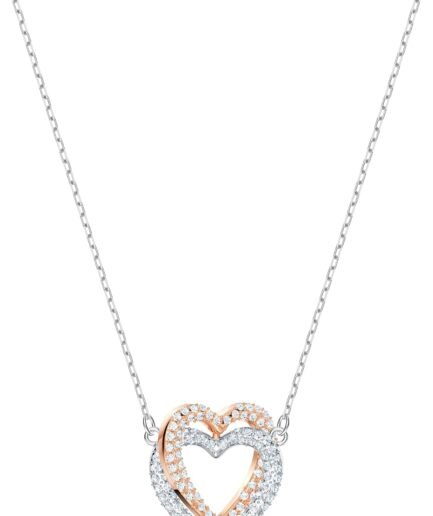 Infinity Heart Jewelry Collection, Necklaces and Bracelets, Rose Gold & Rhodium Tone Finish, Clear Crystals