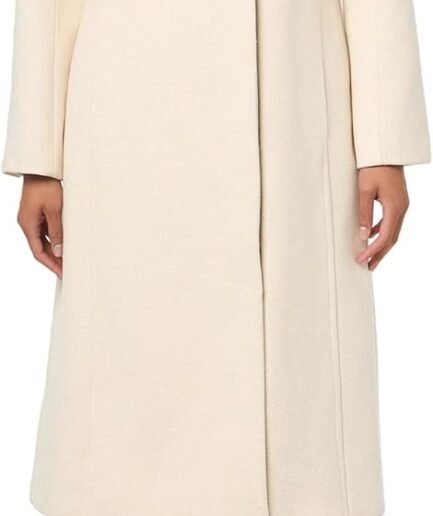 Women's Classic Wool  Three Button Stand Collar and Back Belt Detail
