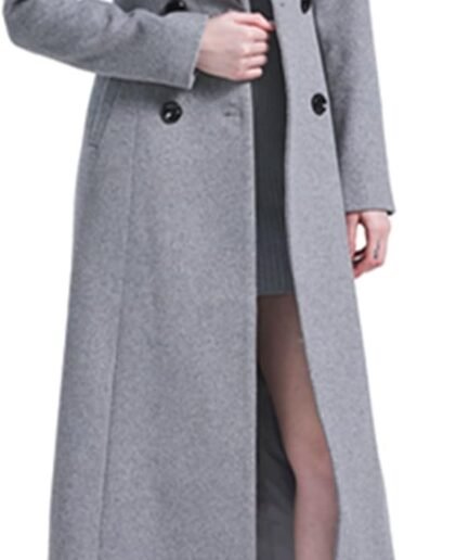 Women's Charming Long Wool Trench Coat Winter Double Breasted Classic Warm Thick Jacket