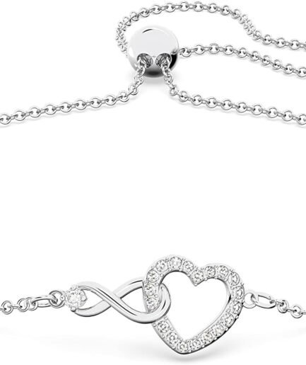 Heart Jewelry Collection, Necklaces and Bracelets, Rose Gold & Rhodium Tone Finish, Clear Crystals