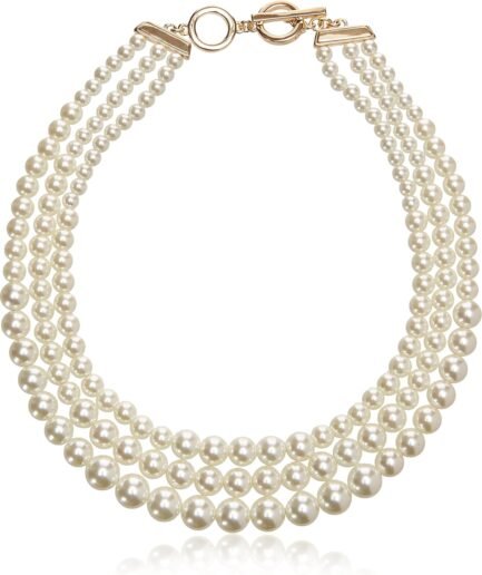 Women's Gold-Tone  Pearl Collar Necklace