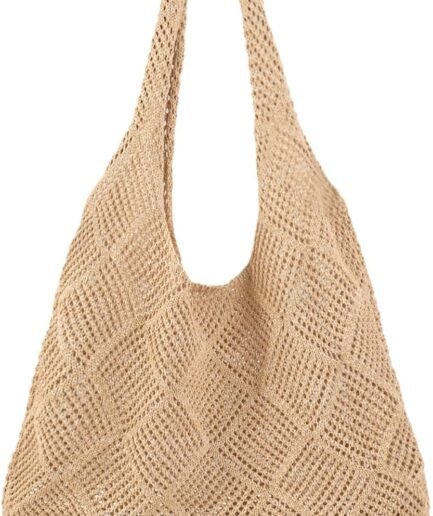 Crochet Beach Tote bag Summer Beach Bag for Women Aesthetic Mesh Tote Bag Hippie Bag Knit Bag