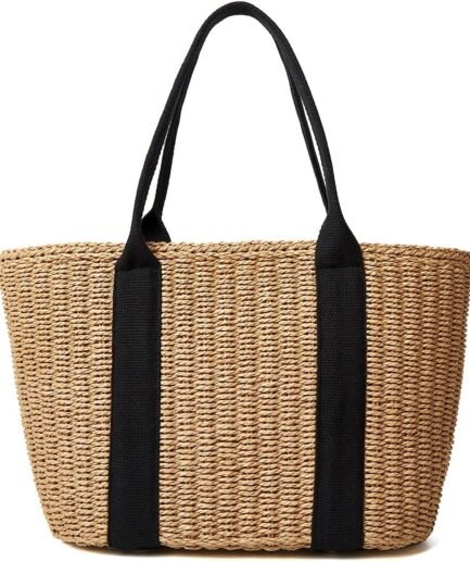 Women Small Straw Bags Summer Beach Tote Bag Handmade Woven  Purse Handbag
