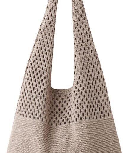 Knitted Shoulder Tote Bag Large Crochet Beach Bag  Aesthetic Tote Handbags for Women