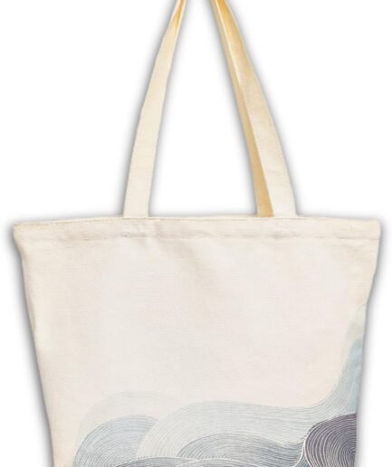 Canvas Tote Bag, Pockets, Zipper, Durable, Lightweight, Cotton Shopping Cloth Bag, Gifts