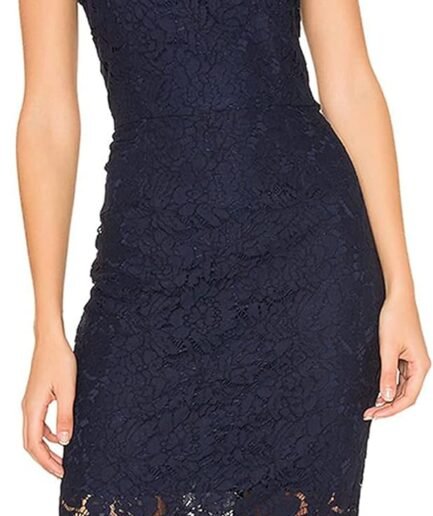 Women's Sleeveless Lace Floral Elegant Cocktail Dress Crew Neck Knee Length for Party