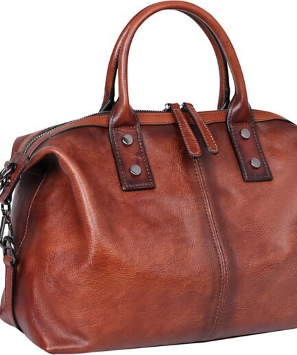 Genuine Leather Satchel Tote Bag Top Handle Handbag Designer Shoulder Bag Large Capacity Cross Body Bag