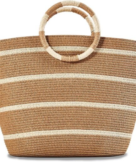Beach Bags for Women Straw Tote Bag Summer Beach Bag Large Woven Straw Tote for Vacation Holiday